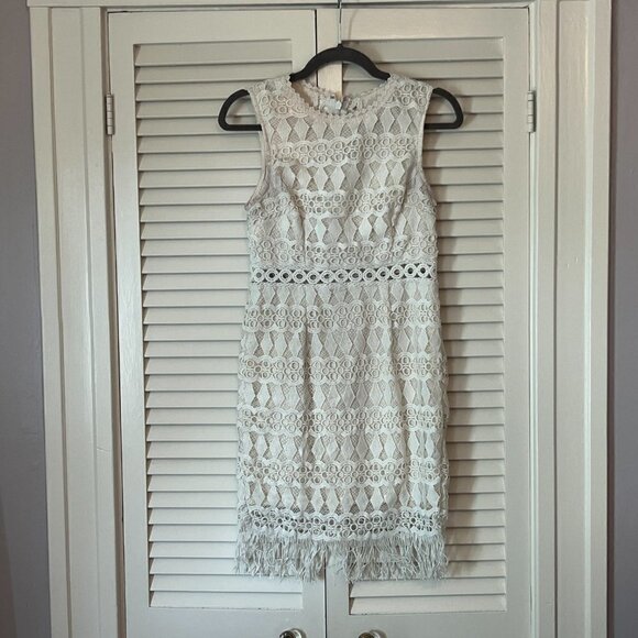Lulus Kenna White Crochet Lace Sleeveless Bodycon Dress small - Picture 2 of 14